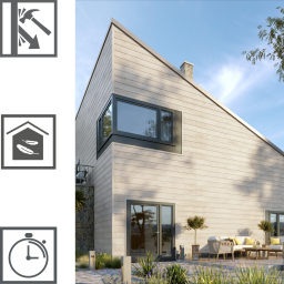 Vilo Sample: Kerrafront façade cladding, façade slats, external façade slats, cladding panels