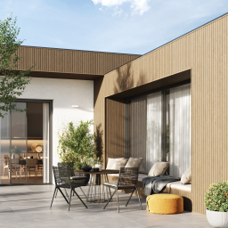 Vilo Sample: VOX FACADE SLATS – FRONTO MAX3 FACADE PANELS – External Facade Slats