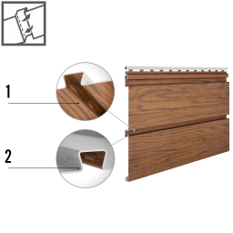 Vilo Sample of façade finish: fronto, siding, façade slats, external siding panels