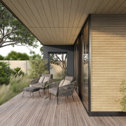 Vilo Sample of façade finish: fronto, siding, façade slats, external siding panels