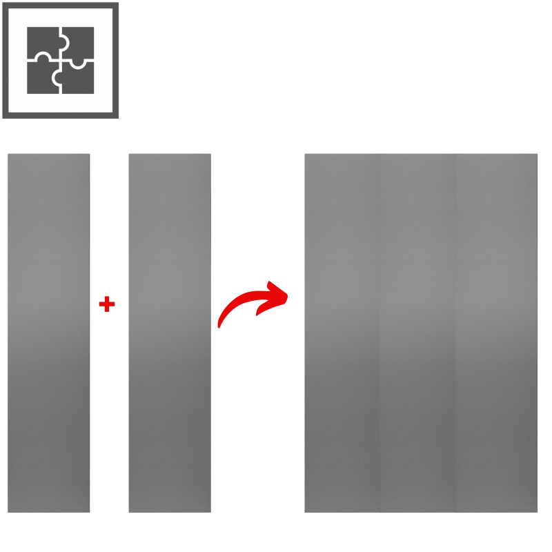 Vilo XL BRUSHED STEEL Decorative Wall Panel 60 x 265 cm Wall Panels for Kitchens, Bathrooms and Living Rooms
