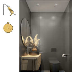 Vilo XL BRUSHED STEEL Decorative Wall Panel 60 x 265 cm Wall Panels for Kitchens, Bathrooms and Living Rooms