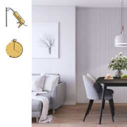 Vilo S SOFT WHITE Wall Panels 14.8 x 265 cm – Wall Panels for Kitchens, Bathrooms and Living Rooms