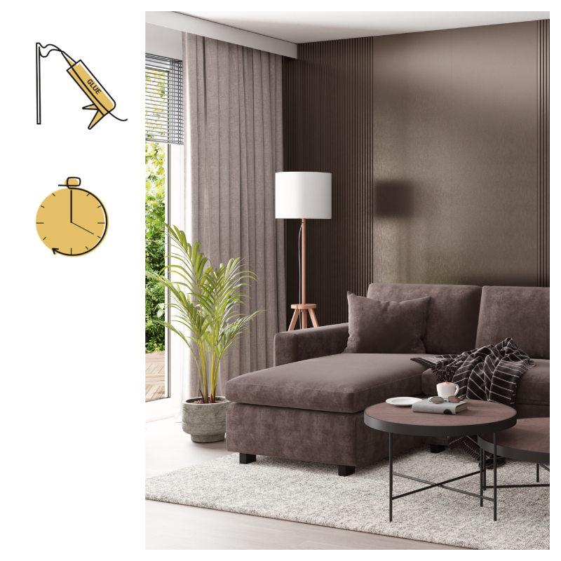 Vilo M ROSE COPPER Wall Panels 16 x 265 cm – Wall Panels for Kitchens, Bathrooms and Living Rooms