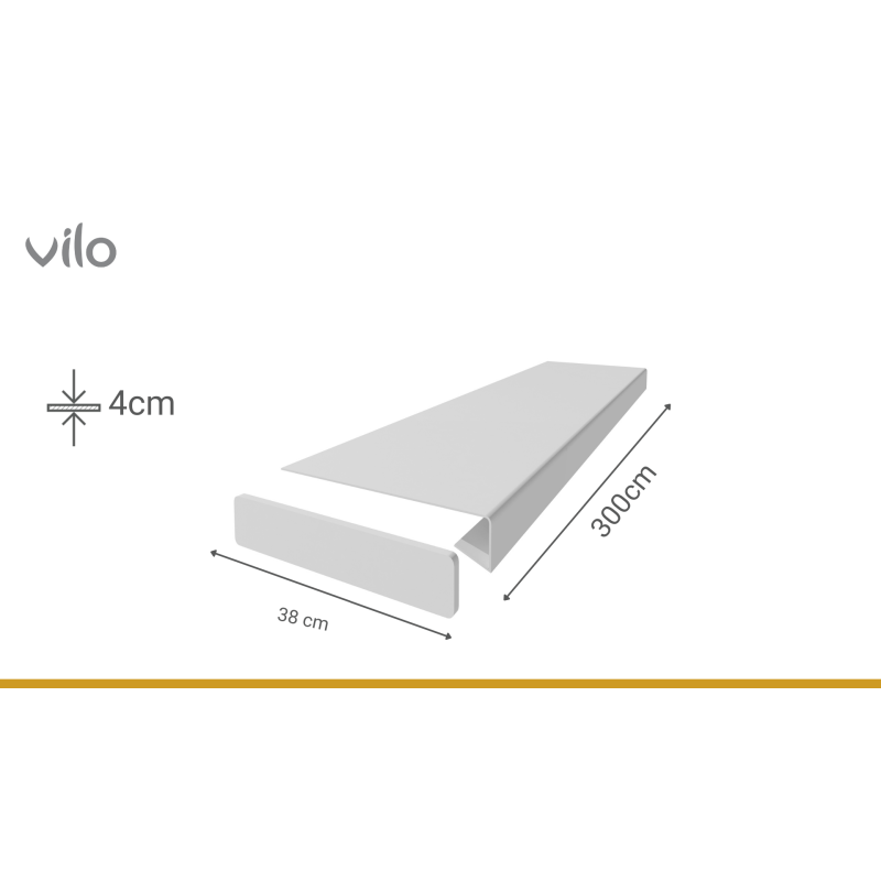 Fensterbankabdeckung Vilo 380/M Weiß 2M