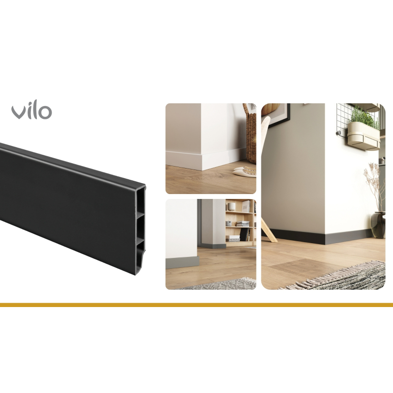 Skirting board SEMPLA 80 BLACK 702 2,4M