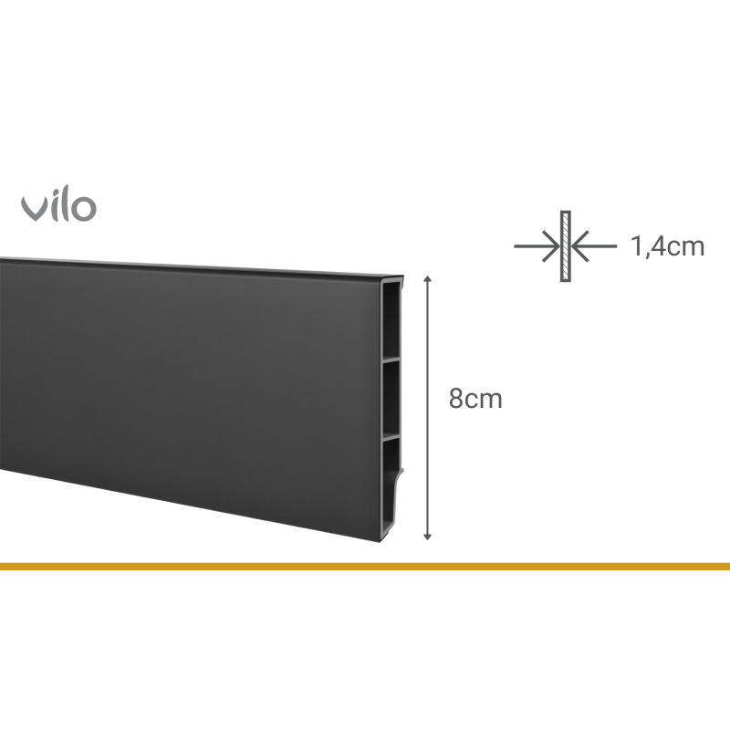 Skirting board SEMPLA 80 BLACK 702 2,4M