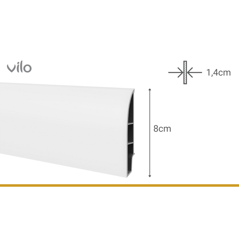 Skirting board SEMPLA 80 WHITE 708 2,4M