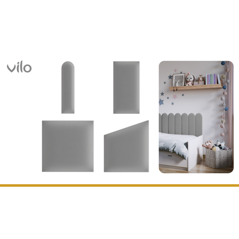Upholstered panels 15X60 OVAL GRAY