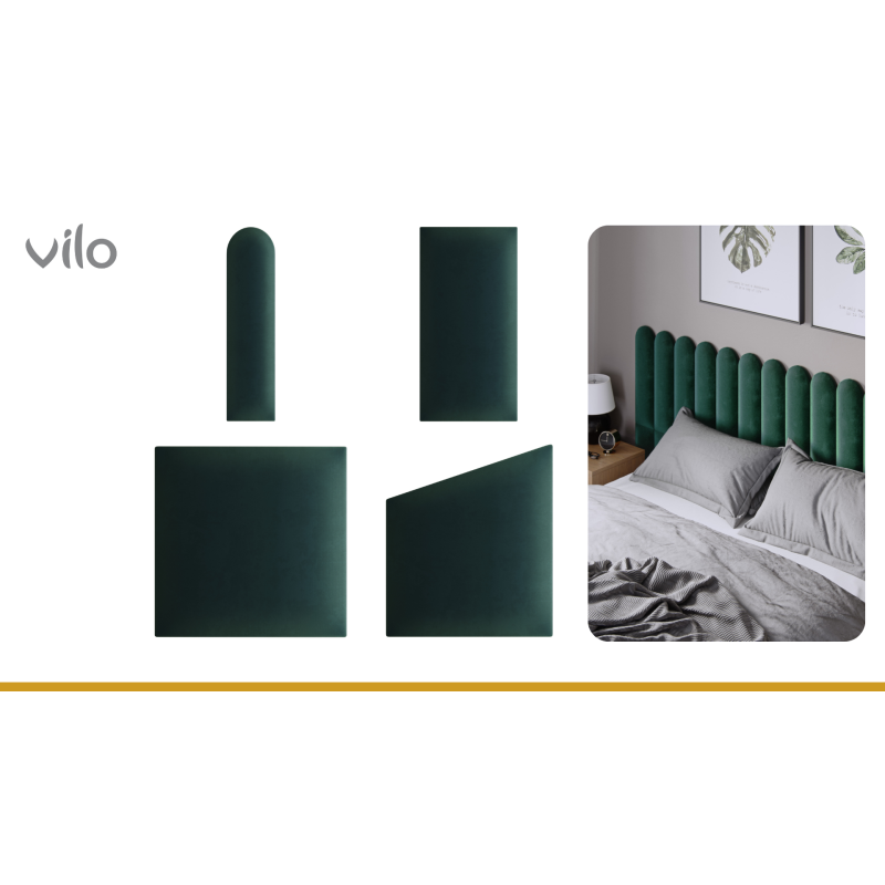 Upholstered panels 15X60 OVAL BOTTLE GREEN
