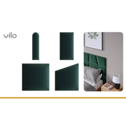 Upholstered panels 30X35 GEO BOTTLE GREEN
