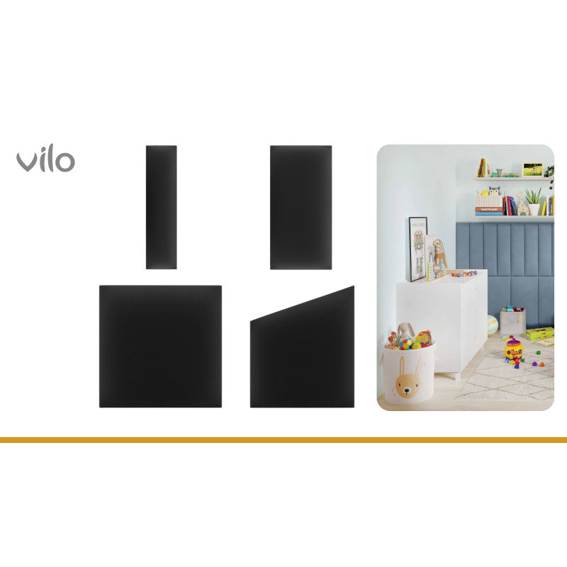 Upholstered panels 15X60 BLACK