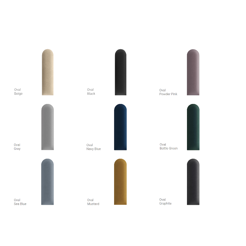 Upholstered panels 15X60 OVAL GRAY