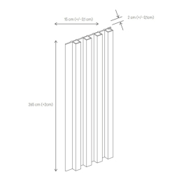 Lamele ścienne M BRUSHED STEEL 16 x 265 Cm