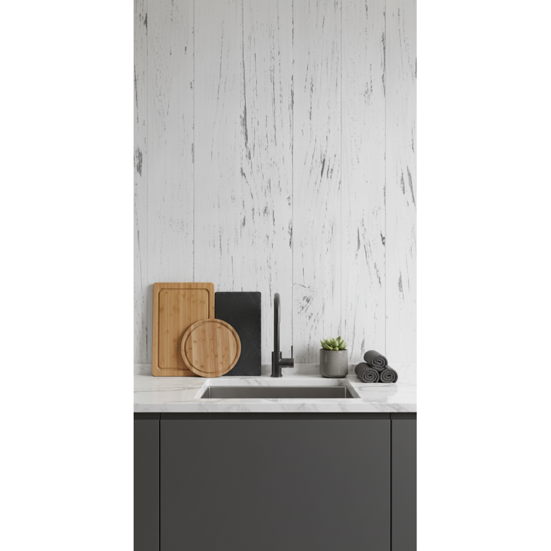 copy of Decorative wall panels ECOLINE 25cm x 265cm WHITE GLASS