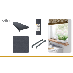 Glaf interior PVC, Antracit, 200 x 30 cm | VILO