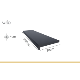 Glaf interior PVC, Antracit, 200 x 30 cm | VILO