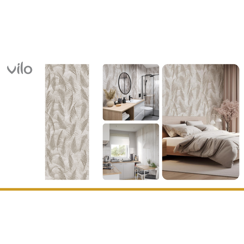 VILO | Panouri decorative pentru perete Motivo TAUPE LEAVES