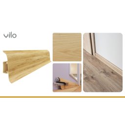 Plinta parchet PVC Smart Flex 584, canal cablu, 250 x 5.5 x 2.2 cm | VILO
