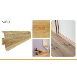 Plinta parchet PVC Smart Flex 585, canal cablu, 250 x 5.5 x 2.2 cm | VILO
