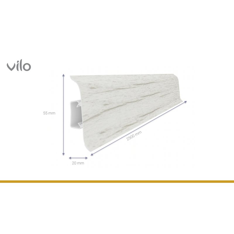 Plinta parchet PVC Smart Flex 585, canal cablu, 250 x 5.5 x 2.2 cm | VILO