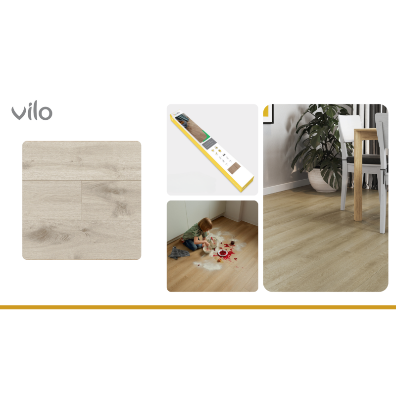 Parchet SPC Rigid, 18 x 121.8 cm, Stejar Deschis | VILO