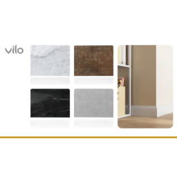 Vilo|Plinta parchet Sempla 80 Gri inchis 703,  PVC rigid, 240 x 8 x 1.4 cm