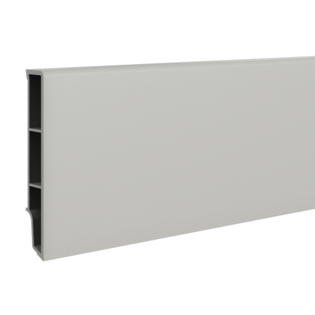 Plinta parchet Sempla 80 Gri deschis 704,  PVC rigid, 240 x 8 x 1.4 cm