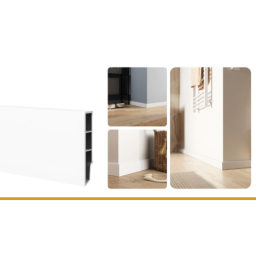 Vilo|Plinta parchet Sempla 65 , Alba 705,  PVC rigid, 240 x 6.5 x 1.4 cm