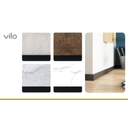 Vilo|Plinta parchet Sempla 65 Neagra 706,  PVC rigid, 240 x 6.5 x 1.4 cm