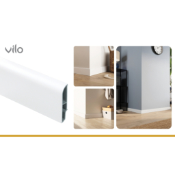 Vilo|Plinta parchet Sempla 65 , Alba 707,  PVC rigid, 240 x 6.5 x 1.4 cm
