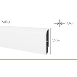 Vilo|Plinta parchet Sempla 65 , Alba 707,  PVC rigid, 240 x 6.5 x 1.4 cm