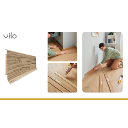 Vilo|Plinta parchet PVC Linela 402 Stejar WELLINGTON, 200 x 8 x 1.6 cm