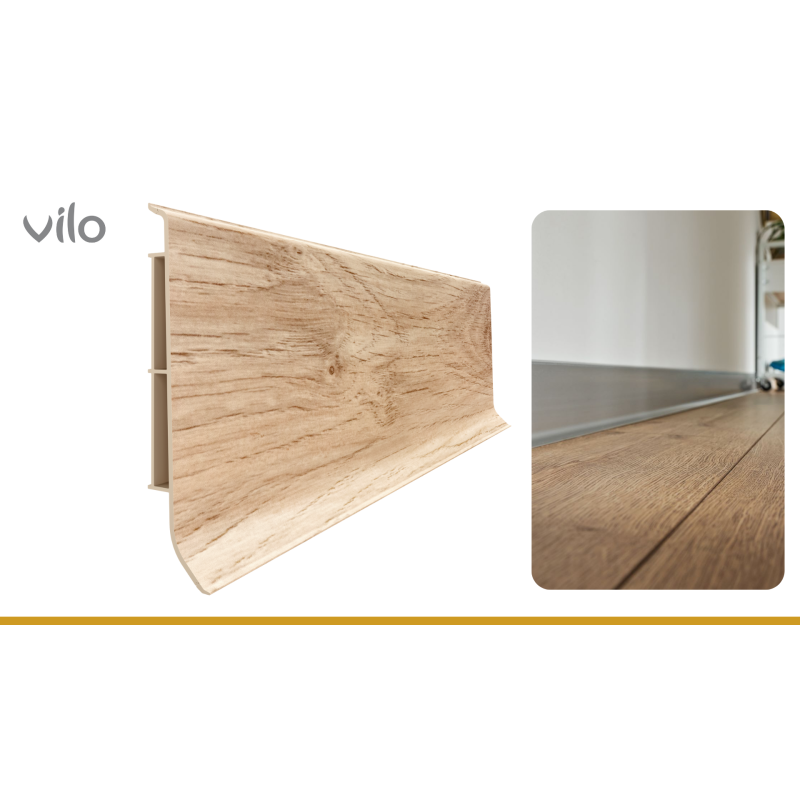 Vilo|Plinta parchet PVC Linela 405 Stejar MELBOURNE, 200 x 8 x 1.6 cm