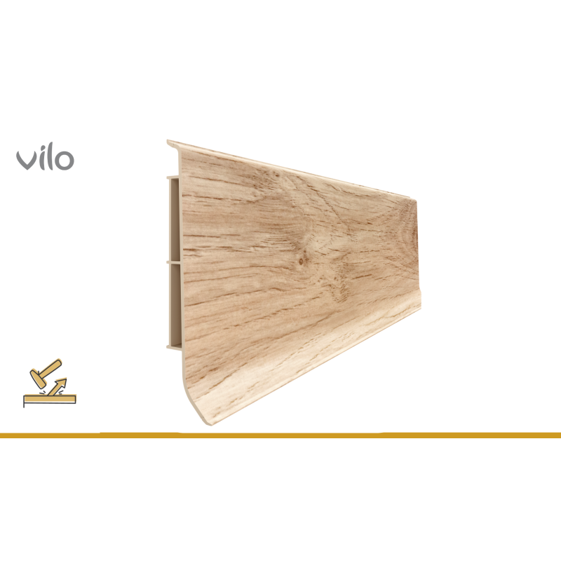 Vilo|Plinta parchet PVC Linela 405 Stejar MELBOURNE, 200 x 8 x 1.6 cm