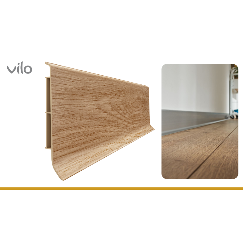 Vilo|Plinta parchet PVC Linela 406 Stejar CANBERRA, 200 x 8 x 1.6 cm