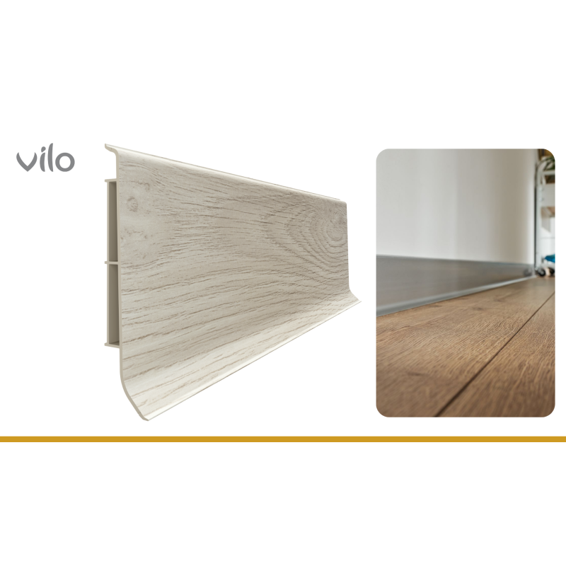 Vilo|Plinta parchet PVC Linela 408 Stejar BRISBANE, 200 x 8 x 1.6 cm