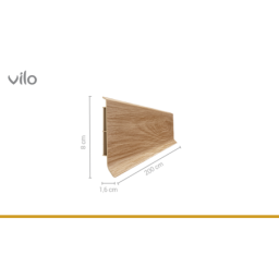 Vilo|Plinta parchet PVC Linela 408 Stejar BRISBANE, 200 x 8 x 1.6 cm