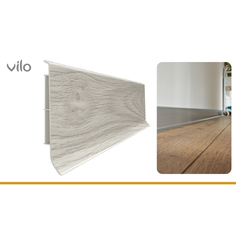 Vilo|Plinta parchet PVC Linela 409 Stejar MELTON, 200 x 8 x 1.6 cm