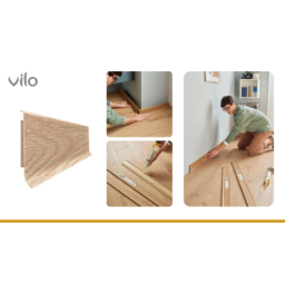 Vilo|Plinta parchet PVC Linela 410 Stejar ADELAIDE, 200 x 8 x 1.6 cm
