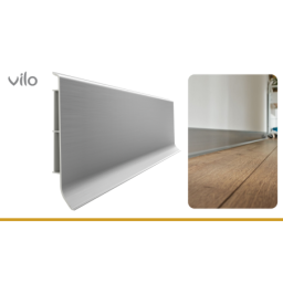 Vilo|Plinta parchet PVC Linela 411 Argintie, 200 x 8 x 1.6 cm