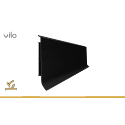 Vilo|Plinta parchet PVC Linela 412 Neagra, 200 x 8 x 1.6 cm
