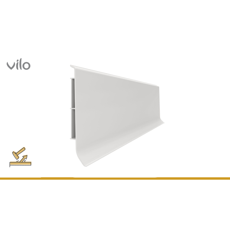 Vilo|Plinta parchet PVC Linela 413 Gri deschis, 200 x 8 x 1.6 cm