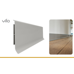 Vilo|Plinta parchet PVC Linela 414 Gri, 200 x 8 x 1.6 cm