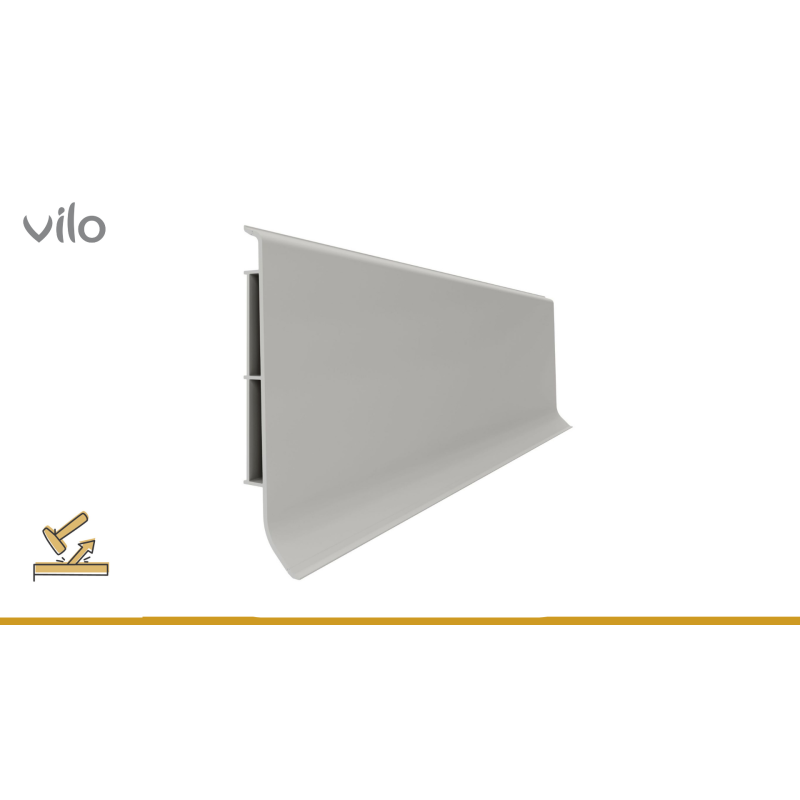 Vilo|Plinta parchet PVC Linela 414 Gri, 200 x 8 x 1.6 cm