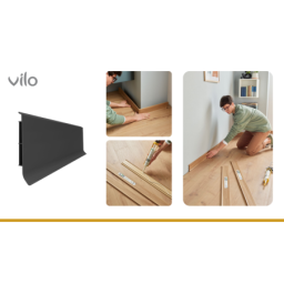 Vilo|Plinta parchet PVC Linela 415 Antracit, 200 x 8 x 1.6 cm