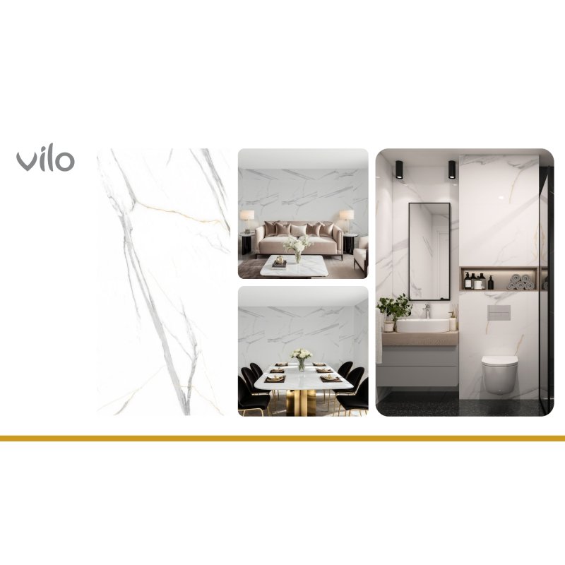 Sienų plokštės SPC 120x60 CALACATTA WHITE (4 vnt.)