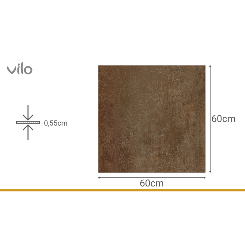Vilo|Parchet SPC Rust 60x60 cm – Eleganță industrială cu accente cupru