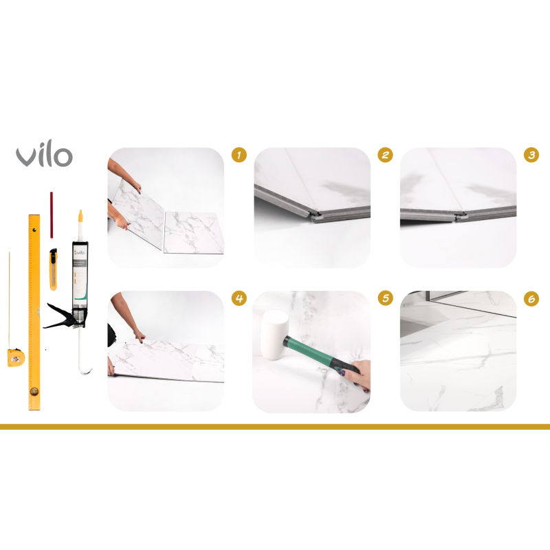 Vilo| Parchet SPC aspect beton 60x60 cm