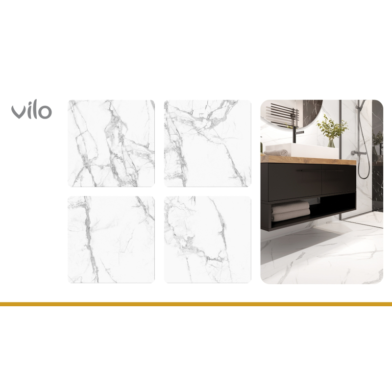Vilo| Parchet SPC cu aspect de marmura 60x60 cm - Modern si elegant